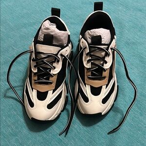 Stylish Black and Tan Sneakers